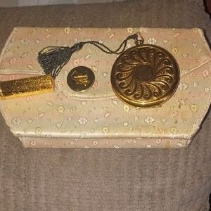 Saks Fifth Avenue Cream and Gold Compact